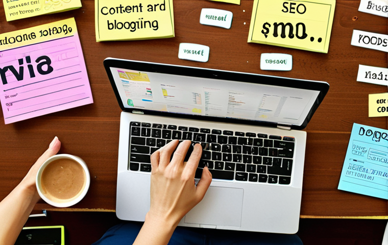 **

*   **Prompt:** A visually appealing blog header image showcasing someone excitedly typing on a laptop, surrounded by sticky notes with keywords like "SEO," "Content," and "Audience." Include Thai baht symbols subtly in the background to represent blogging income. The overall style should be bright and inviting.

**