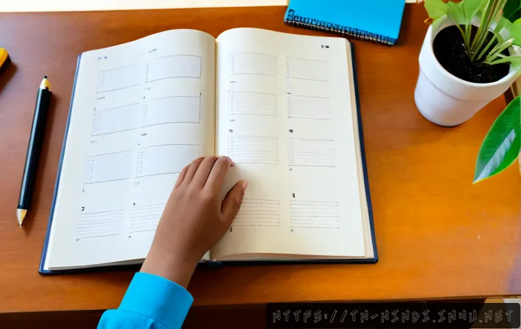 힌디어 문장부호 사용 - Photorealistic Thai language learner studying Hindi punctuation at a clean wooden desk, open workboo...