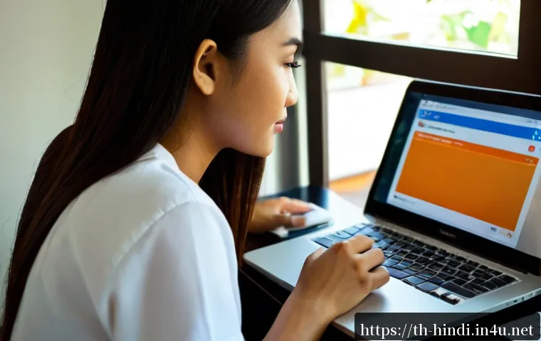 힌디어로 SNS 운영하기 - Photorealistic home-office scene in Bangkok, a Thai social media manager using a laptop and smartpho...